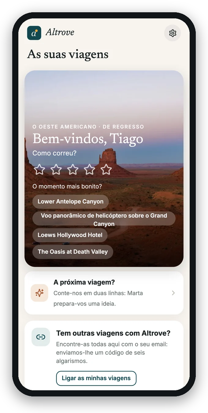 «Bem-vindos» depois da viagem, com «A próxima viagem?»