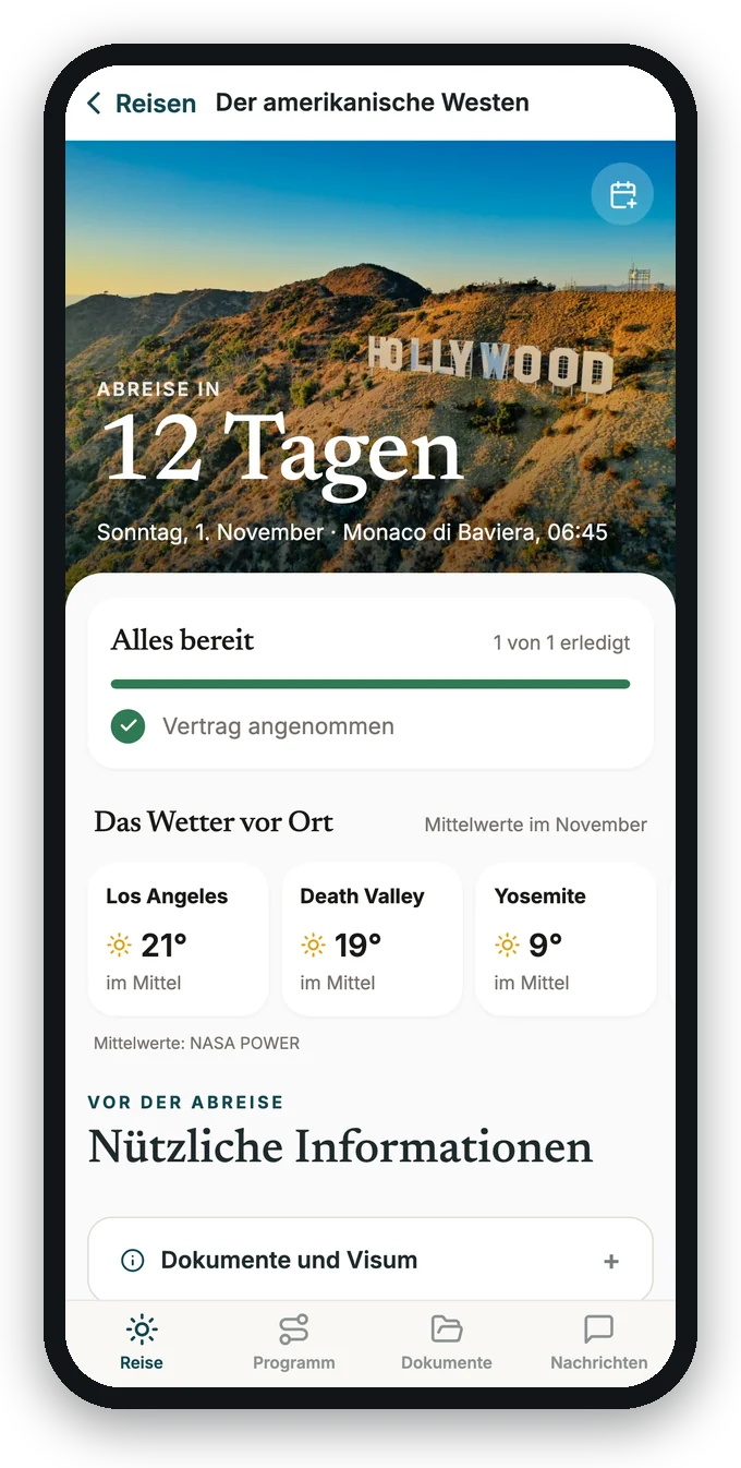 „Reise“ vor der Abreise: der Countdown und was fehlt
