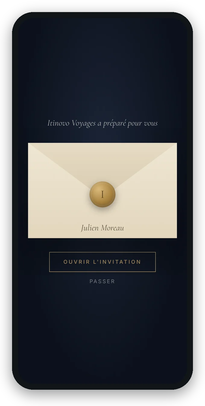 Le portail client sur un téléphone, mise en page Luxe