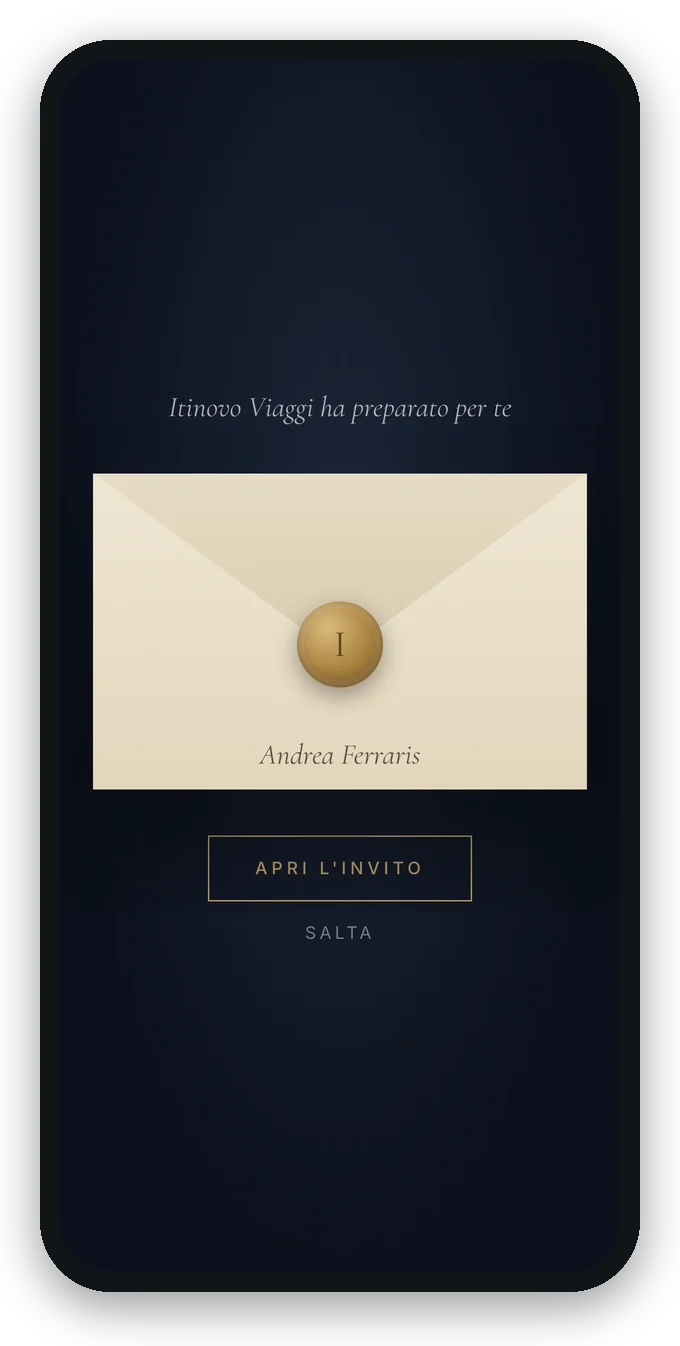 Il portale cliente sul telefono, nel layout Lusso