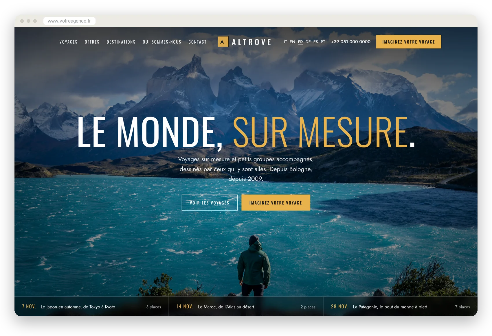 Le site de démonstration en style Luxe, sur ordinateur