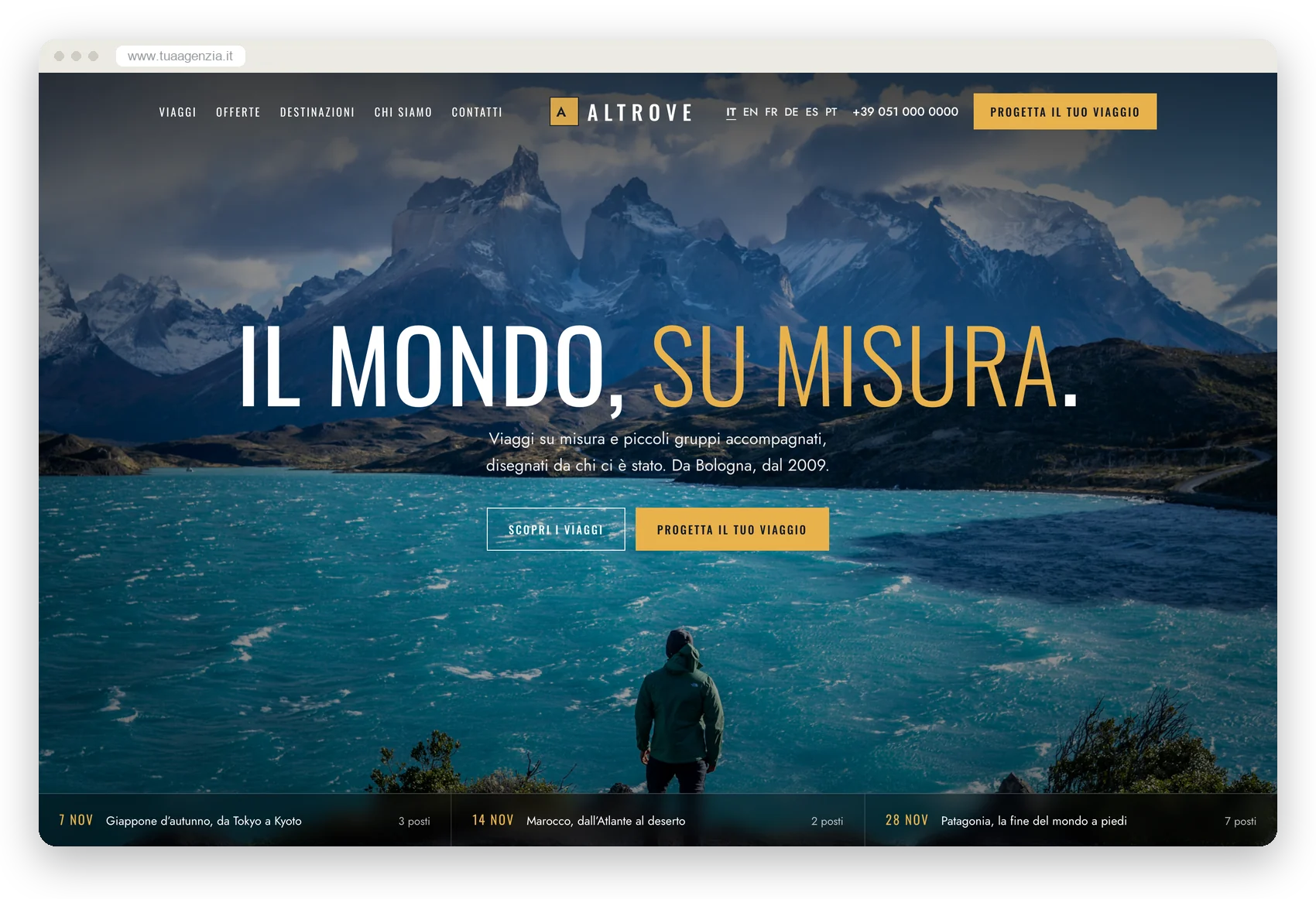 Il sito di demo in stile Lusso, al computer