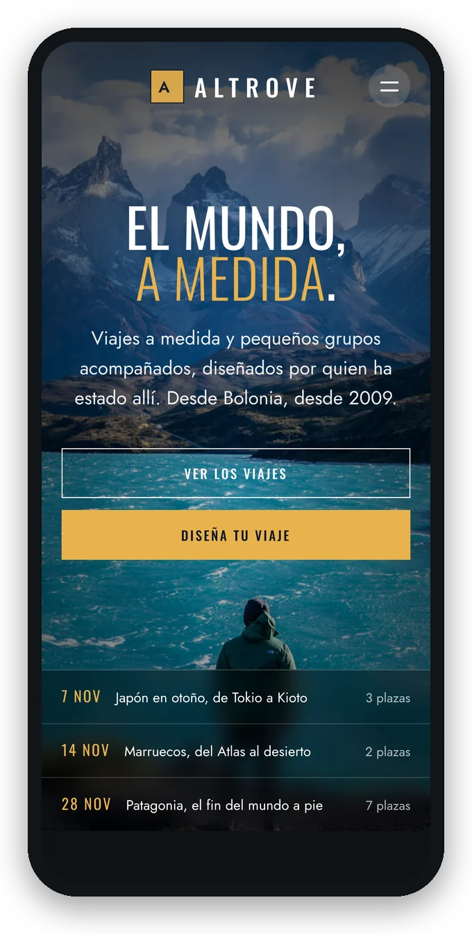 El sitio de demostración en estilo Lujo, en el móvil