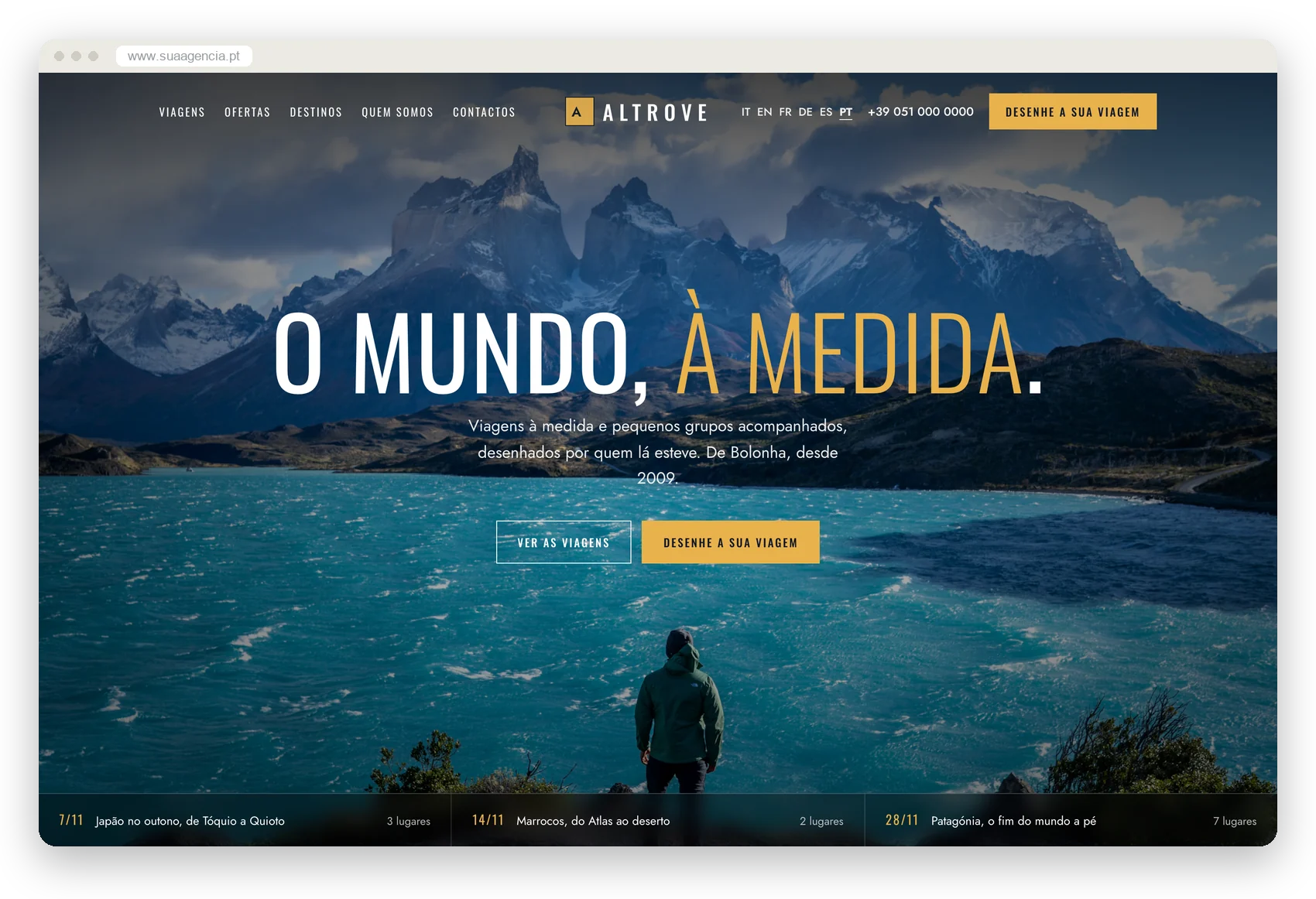 O site de demonstração no estilo Luxo, no computador