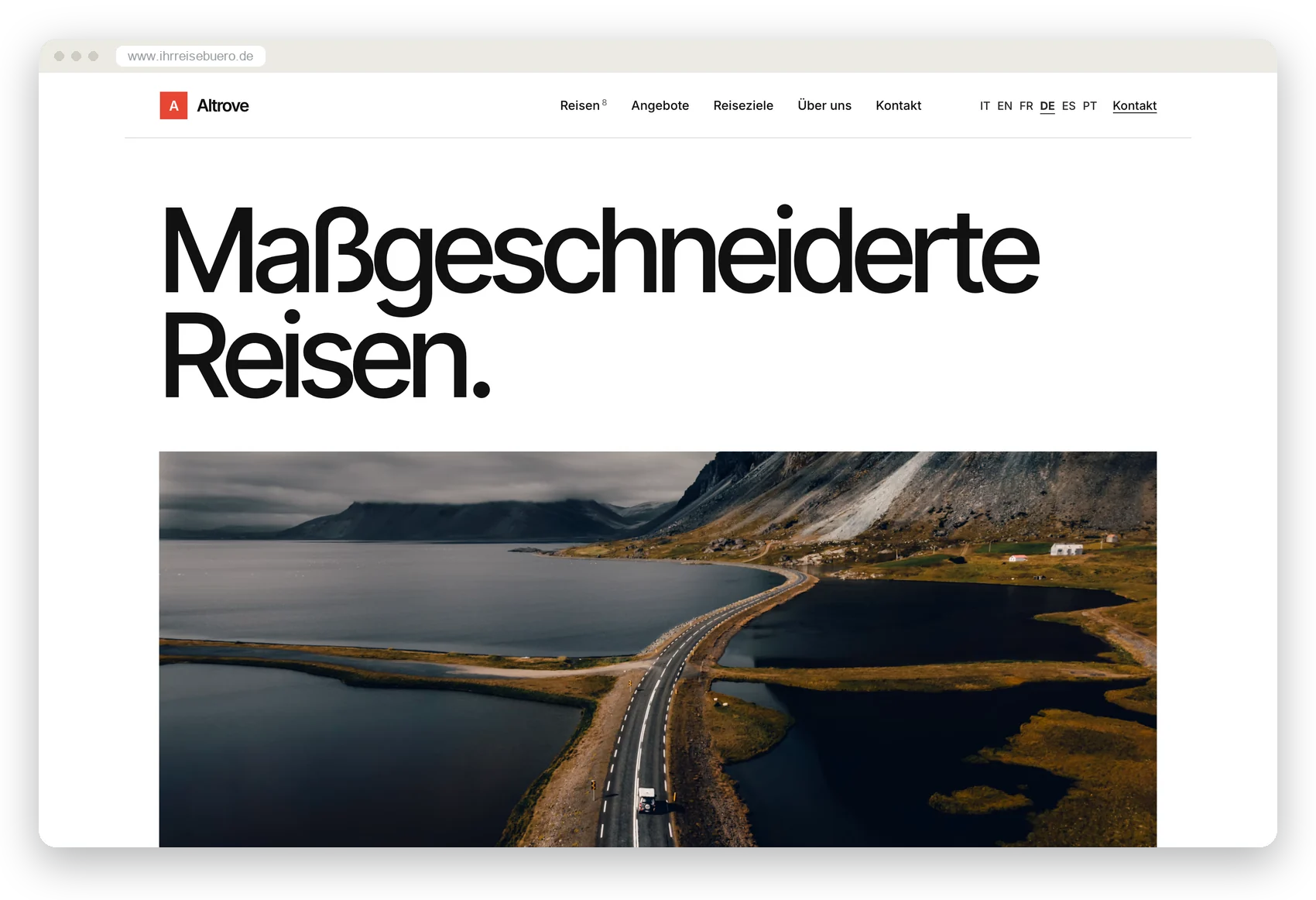 Die Demo-Website im Stil Minimal, am Computer