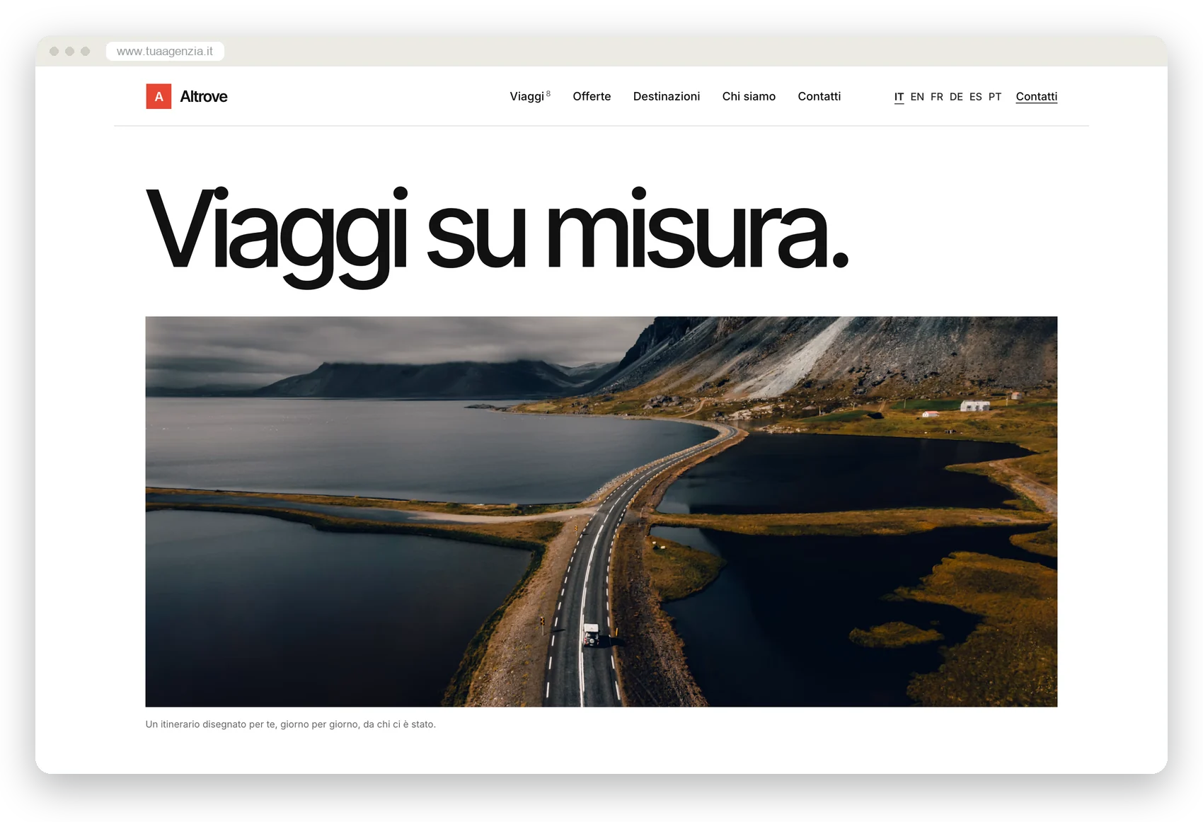 Il sito di demo in stile Minimale, al computer