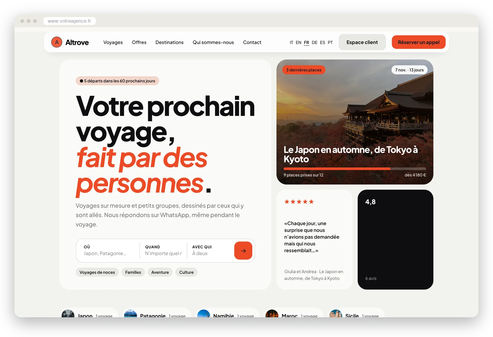 Le site de démonstration en style Moderne, sur ordinateur